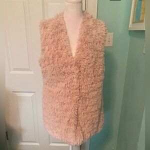 Pale Pink Faux Fur Vest